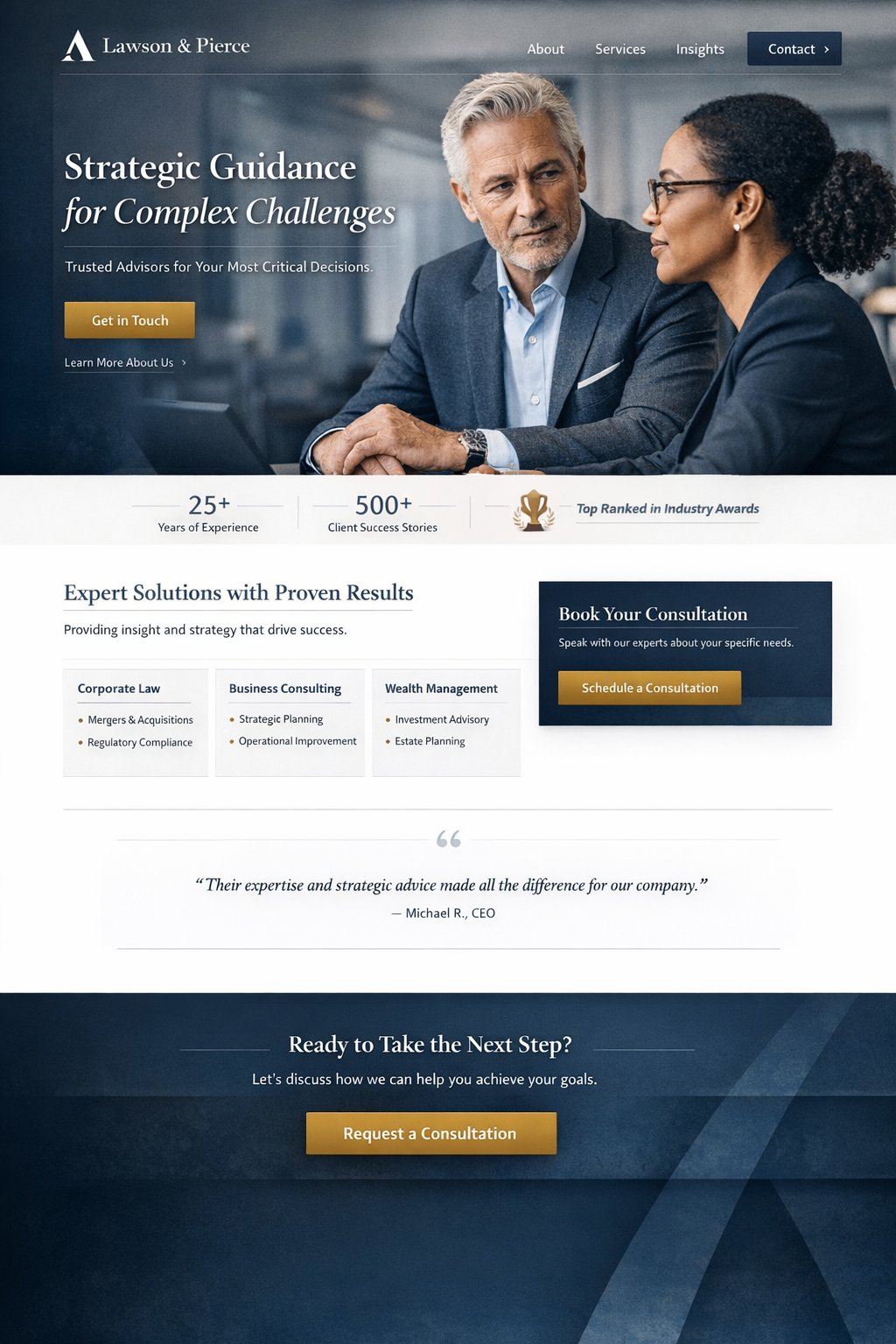 Professional services website